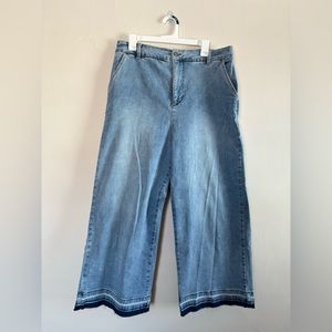 Universal Standard High Rise Wide Leg Raw Hem Jeans